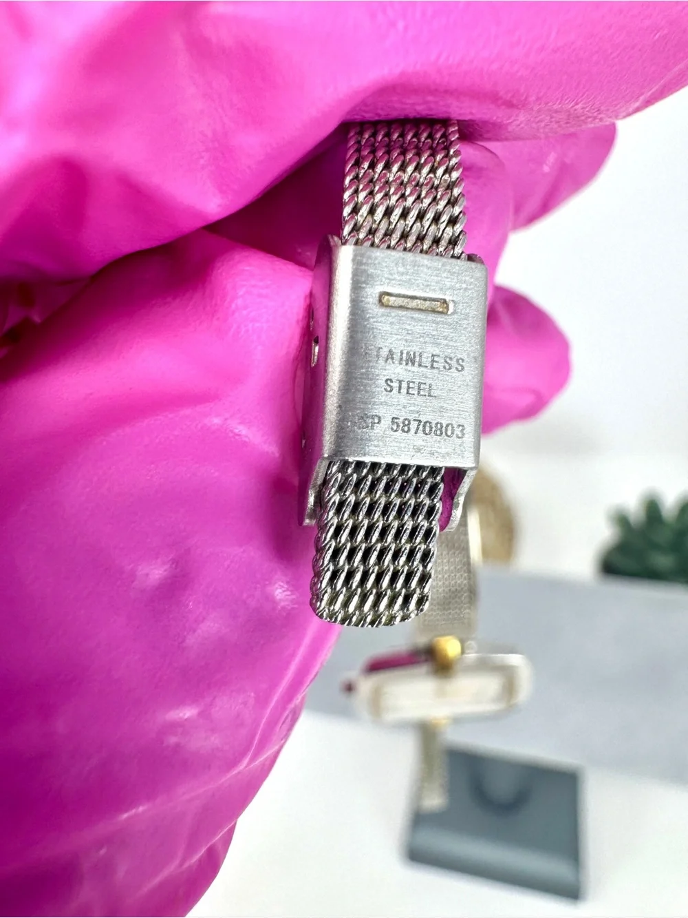 Vintage Skagen Denmark 454SGSC Steel Square Mesh Ladies Watch
